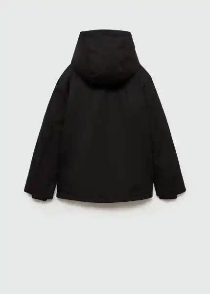 Abrigo Anorak Pep Negro Talla 08 Niños Mango