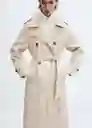 Gabardina Trench Angela Piedra Talla S Mujer Mango