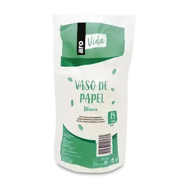 Vaso de Papel Vida Blanco 6 Oz Aro