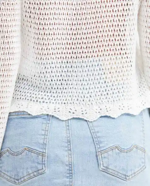Cardigan Lace Crudo Porcelana Claro Talla M Chevignon