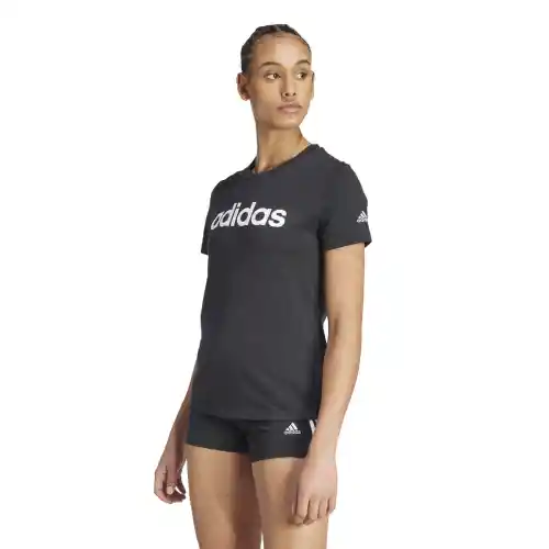 Adidas Camiseta Manga Corta W Lin Lifestyle de Mujer Negro T M