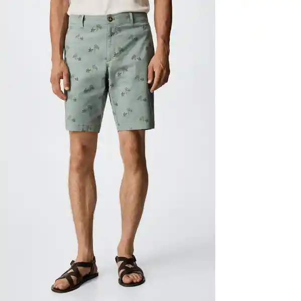 Bermudas Tinos Verde Pastel Talla 42 Hombre Mango