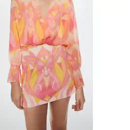 Falda Popi Rosa Talla S Mujer Mango