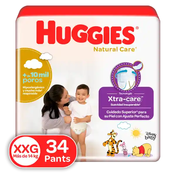 Huggies Pañales Natural Care Pants Talla XXG