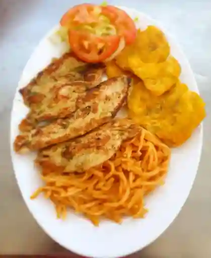 Pollo con Espagueti