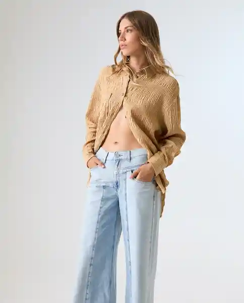 Camisa Mujer Beige Talla L 612G004_BEI151220 Americanino