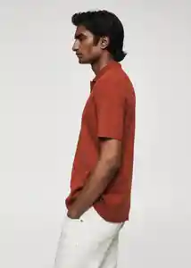 Camiseta Polo Lino Terracota Talla XXL Hombre Mango