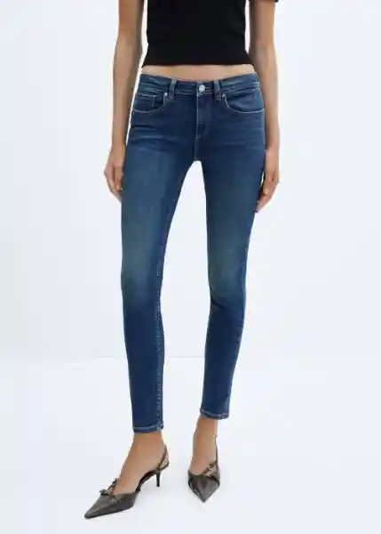 Jean Pushup Tejano Oscuro Talla 38 Mujer Mango