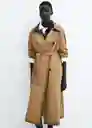 Gabardina Trench Champu Marrón Talla L Mujer Mango