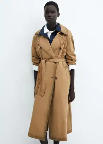 Gabardina Trench Champu Marrón Talla L Mujer Mango