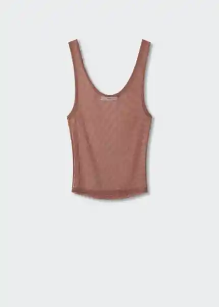 Top Hal Marrón Talla M Mujer Mango