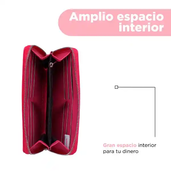 Cartera Larga Para Mujer Tipo Charol Rosa Miniso