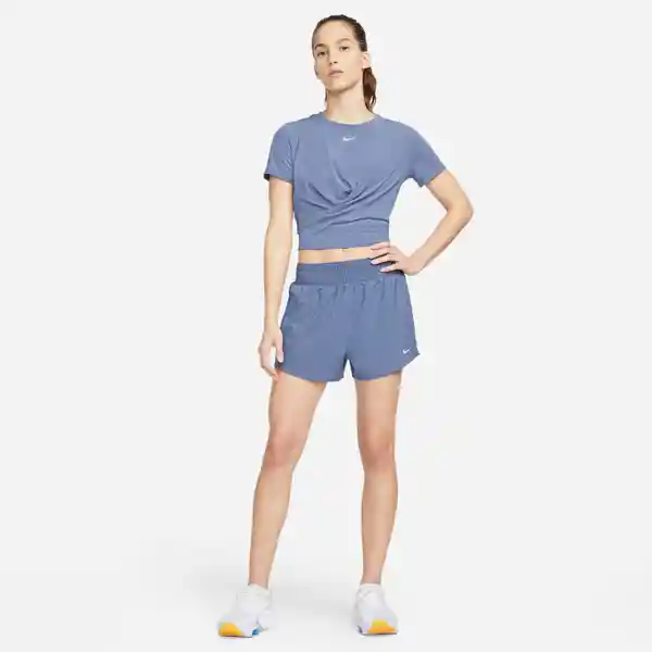 Nike Camiseta W One Luxe Df Ss Std Tw Tp Para Mujer Azul Talla M