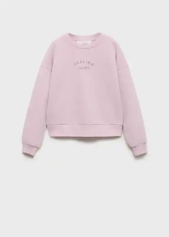 Sudadera Feeling Malva Talla 08 Niñas Mango