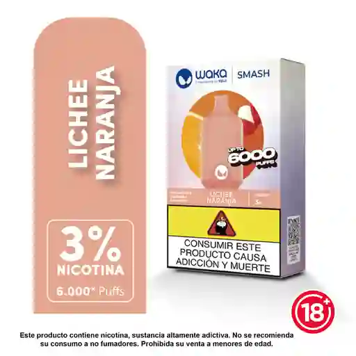 WAKA Smash Vape Lychee Orange 3% 6.000 puffs