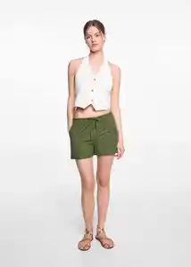 Short Lino Khaki Talla 21 Niñas Mango