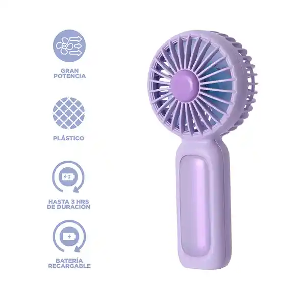 Ventilador de Mano Plegable Tornasol Morado Serie Miniso