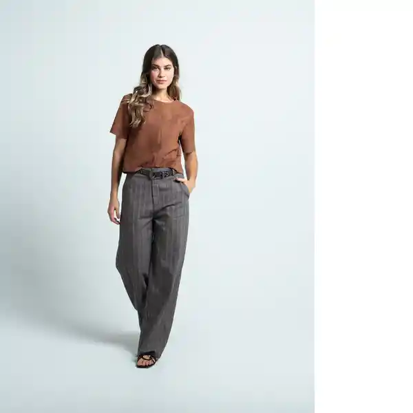 Pantalón Talal Gris Frío Claro Talla 8 539E327 Naf Naf