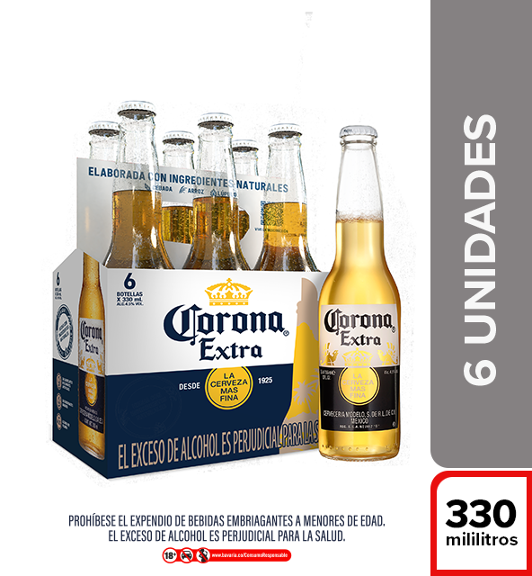 Cerveza Corona 6Pack Botella 330 ml