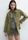 Sobrecamisa Caracas Khaki Talla L Mujer Mango