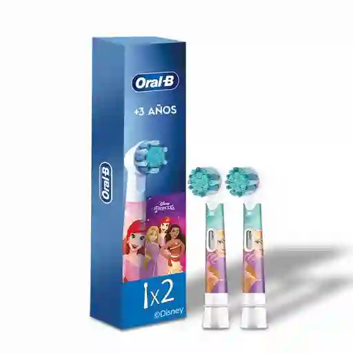 Oral-B Disney Princesas Cabezal Redondo de Repuesto para Cepillo Eléctrico (+3 años) 2 Unidades