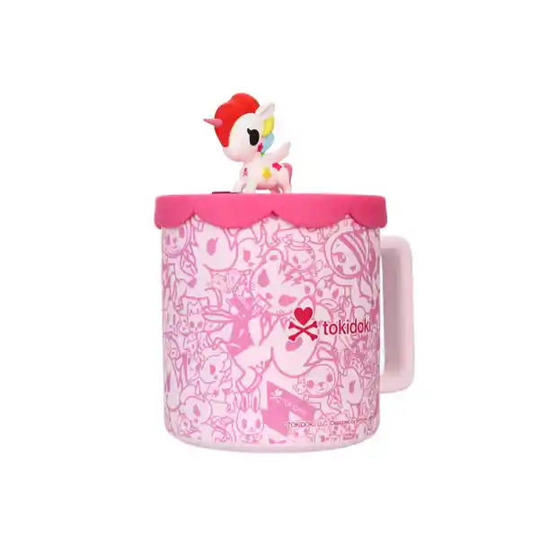 Taza de Cerámica de Con Tapa Serie Tokidoki Rosa 425 mL Miniso