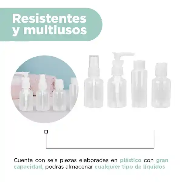 Kit de Botellas de Viaje Blanco Miniso