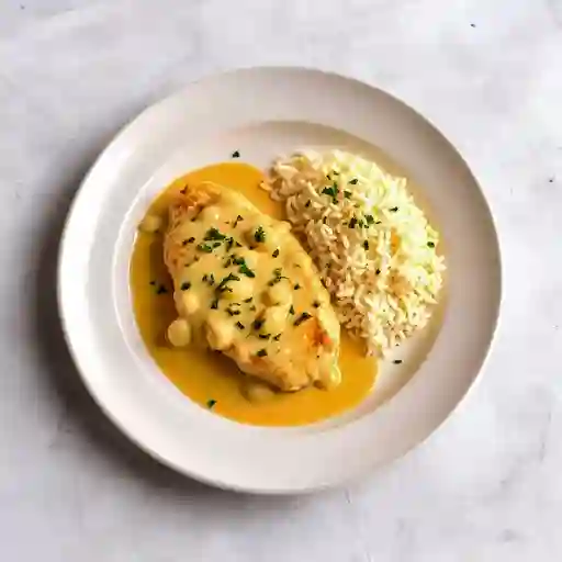 Pechuga en crema de cebolla