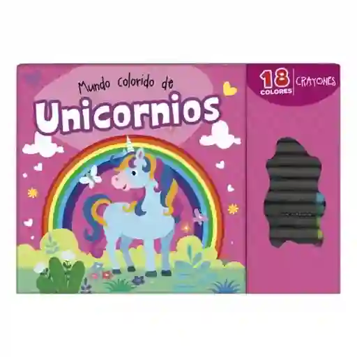 Mundo Colorido Con 18 Crayones. Unicornios