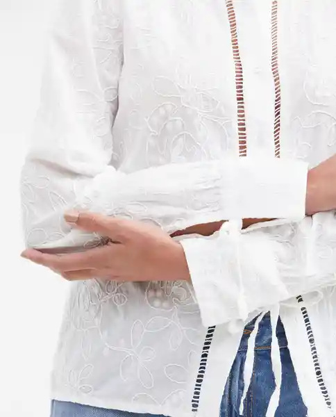 Camisa Eyelet Longsleeve Femenino Blanco 0 Claro T S Chevignon