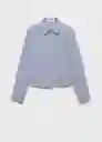 Camisa Spiga Celeste Talla L Mujer Mango