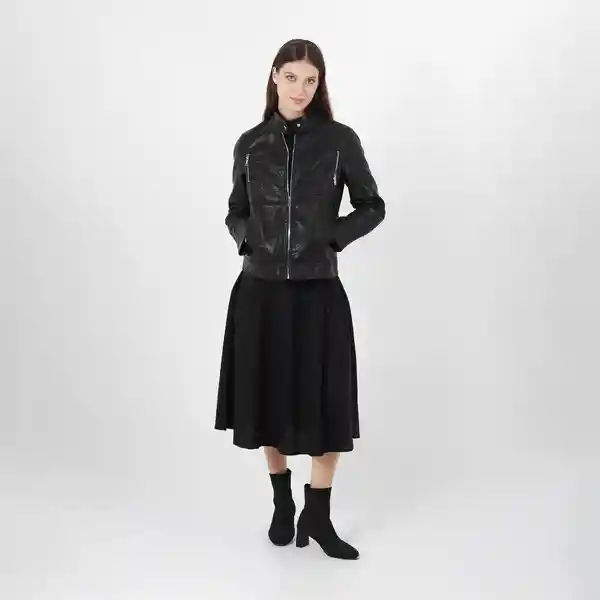 Chaqueta Biker Imitación Piel Negro L Fuera de Serie