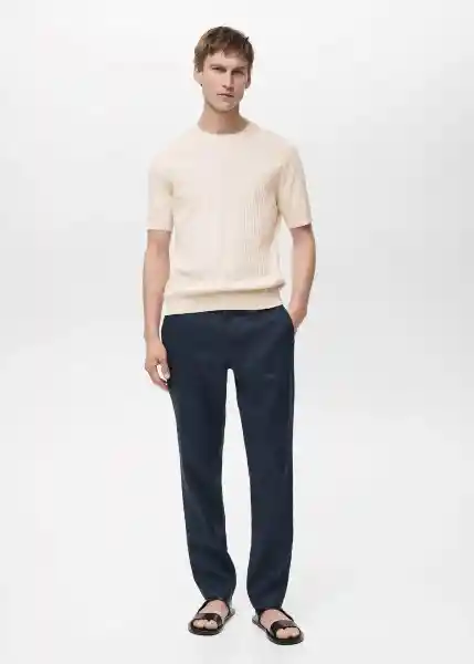 Camiseta Tricot Paule Marfil Talla M Hombre Mango