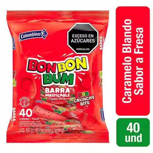 Bon Bon Bum barra crunchy rojo por 40 und