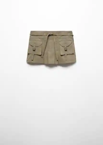 Falda Skye Khaki Talla M Mujer Mango