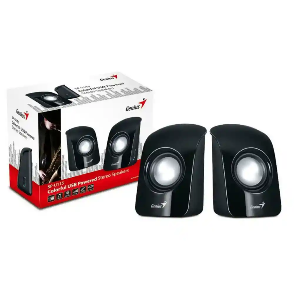 Genius Parlantes Negro Sp-U115 1.5 Watts