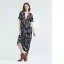 Vestido Maxi Floral Print Mujer Azul Oscuro Talla XS Chevignon