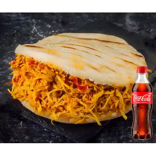 Combo Arepa Peluda Vieja + Coca Cola Original 400 ml