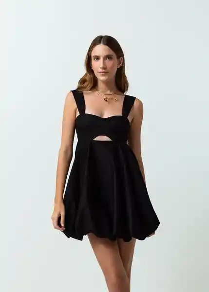 Vestido Ofelia Mujer Negro Puro Ultra Oscuro T S 472G357 Naf Naf