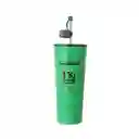 Vaso Acero Doble Pared Pitillo Creeper Minecraft Verde Miniso
