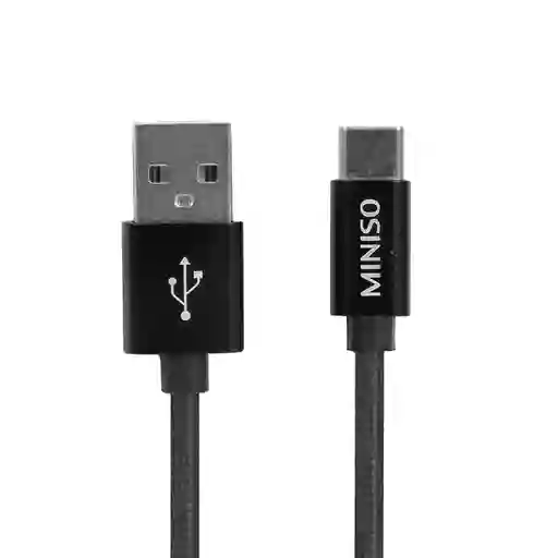 Cable de Datos de Aluminio Trenzado Tipo C 3A Negro Miniso