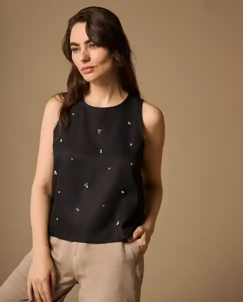 Camisa Negro Puro Ultraoscuro Talla L 419G223 Esprit