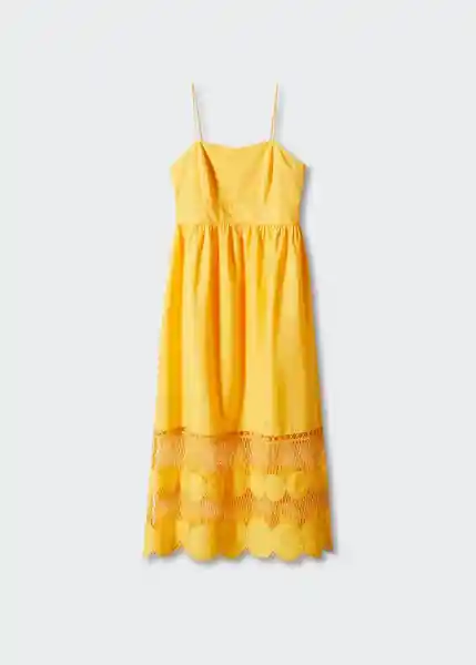 Vestido Borris Amarillo Talla M Mujer Mango