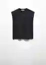 Camiseta Viri Negro Talla XL Mujer Mango