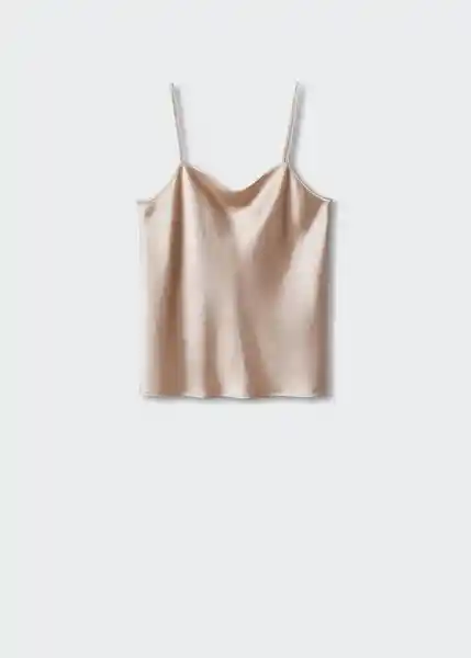 Top Llanes Beige Talla 26 Mujer Mango