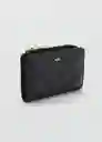 Billetera P Diagonal Negro Talla 99 Mujer Mango