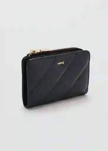 Billetera P Diagonal Negro Talla 99 Mujer Mango