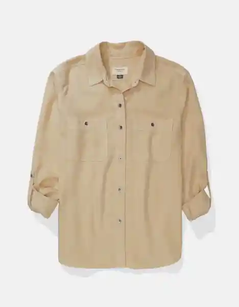 Camisa Mujer Beige Talla: Medium American Eagle