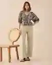 Pantalón Beige Perlado Claro Talla 8 631G025 Esprit