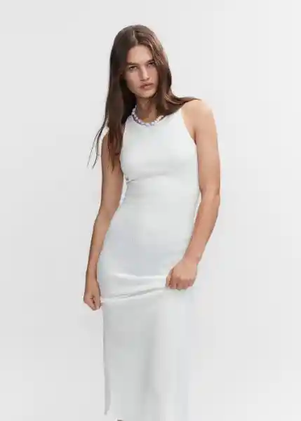 Vestido Lia Off White Talla 18 Mujer Mango